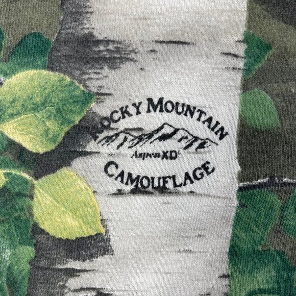 Vintage Rocky Mountain Camouflage Long Sleeve Shirt Large 100% Cotton Made USA - Picture 6 of 7